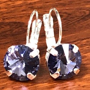 Swarovski Crystal Tanzanite Purple Drop Earrings